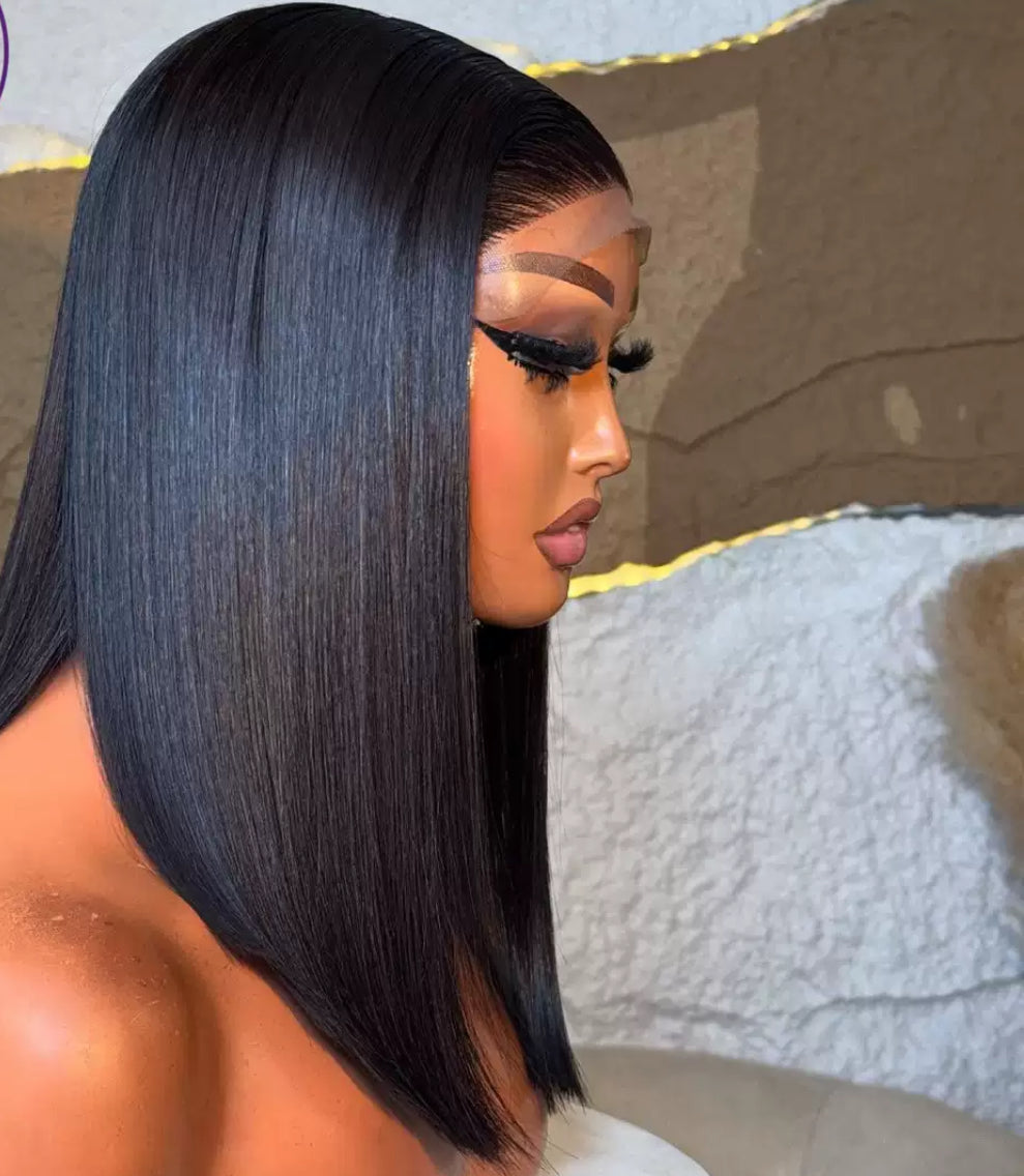 12A Human Hair Wigs Sdd 5By5Bob Wig Bob Bone strsight